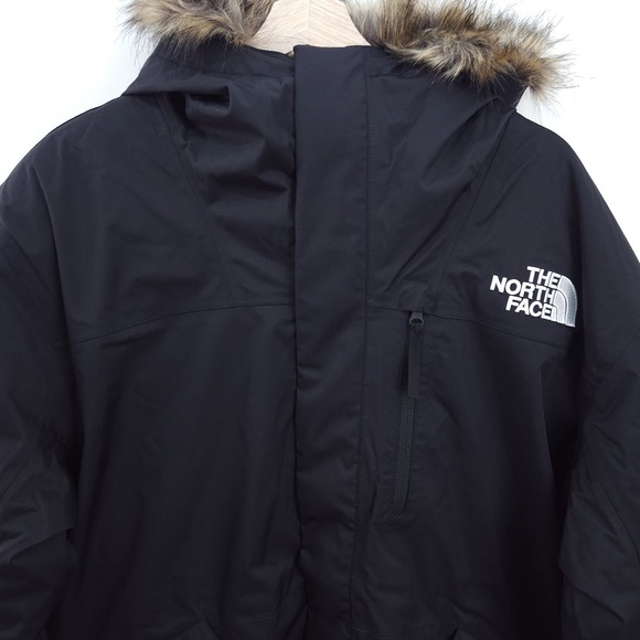 NWT Mens The North Face Bedford Down Parka Coat Black Faux Fur Hood Full Zip XL - Picture 2 of 12